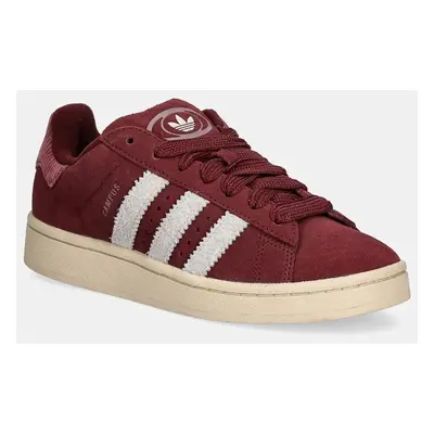 Semišové sneakers boty adidas Originals Campus 00s W vínová barva, IG2122