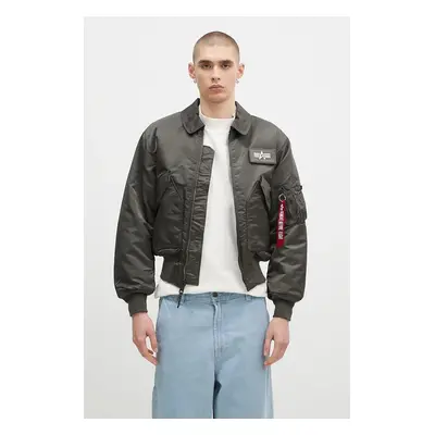 Bunda Alpha Industries pánská, zelená barva, přechodná, oversize