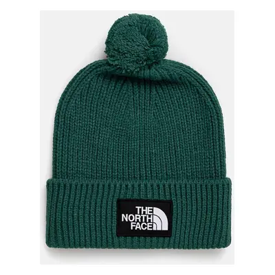 Čepice The North Face TNF Logo Box Pom Beanie zelená barva, NF0A3FN3NL11