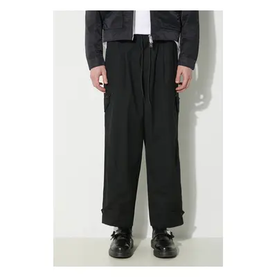 Bavlněné kalhoty Y-3 Workwear Cargo Pants černá barva, ve střihu cargo, IN4345