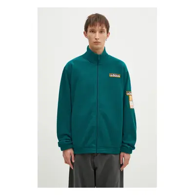 Mikina adidas Originals Polarfleece Adibreak Tracktop pánská, zelená barva, s aplikací, IW5815