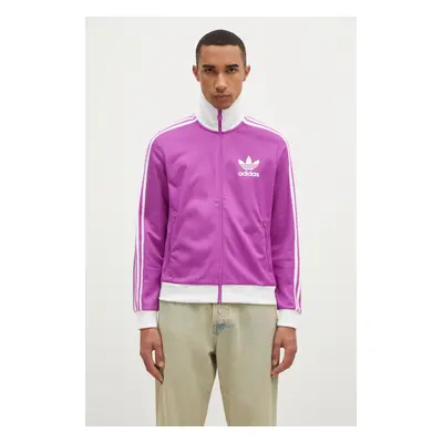 Mikina adidas Originals Beckenbauer Track Top pánská, fialová barva, s aplikací, IY2220