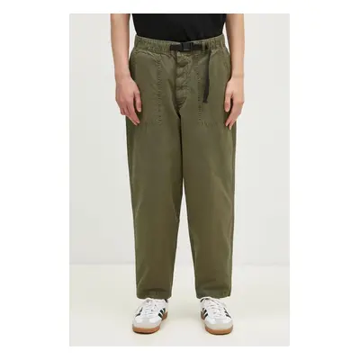 Bavlněné kalhoty Barbour Grindle Relaxed Canvas Trouser zelená barva, jednoduché, MTR0721