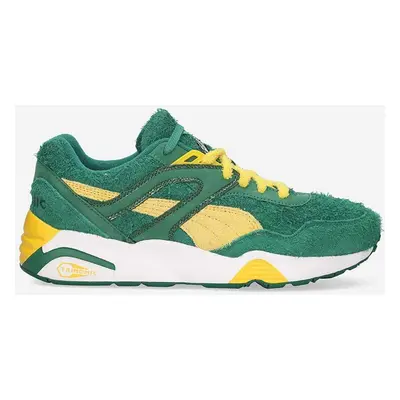 Kožené sneakers boty Puma R698 Super zelená barva, 388658.01-green