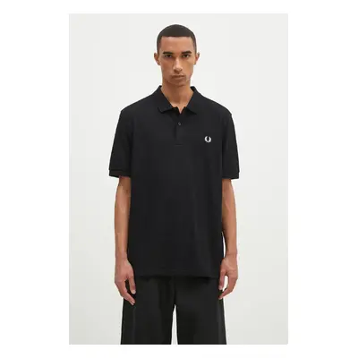 Bavlněné polo tričko Fred Perry Plain Fred Perry Shirt černá barva, M6000.350