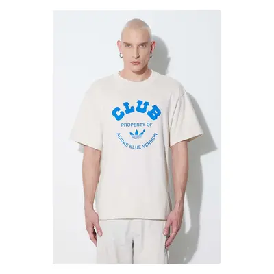 Bavlněné tričko adidas Originals Club Tee IA2489 béžová barva, s potiskem, IA2489-cream