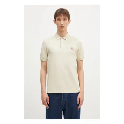 Bavlněné polo tričko Fred Perry béžová barva, M6000.W69