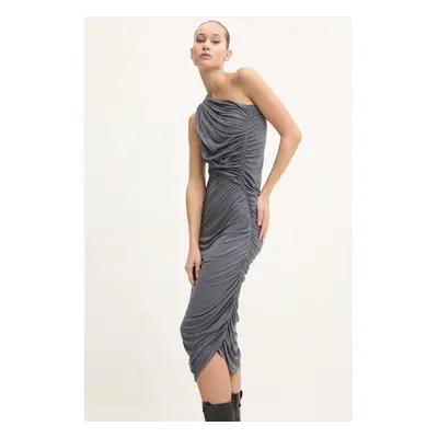 Šaty Rick Owens Lilies šedá barva, maxi, LI02D5526RV