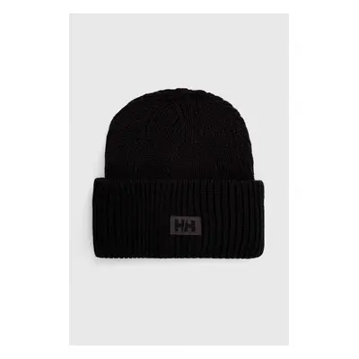 Čepice Helly Hansen HH RIB BEANIE černá barva, z husté pleteniny, 54020