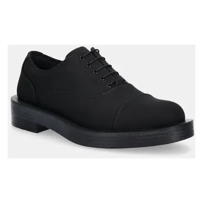 Polobotky Clarks Originals CUR Oxford 2 dámské, černá barva, na plochém podpatku, 26178326