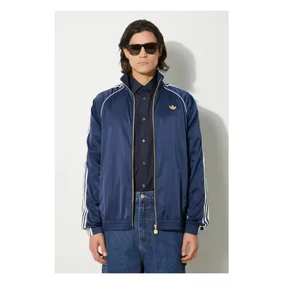 Mikina adidas Originals Track Top pánská, tmavomodrá barva, s aplikací, IZ3187