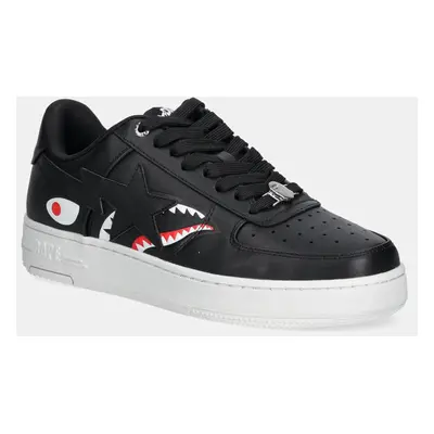 Kožené sneakers boty A Bathing Ape Bape Sta Shark M2 černá barva, 1K80191307