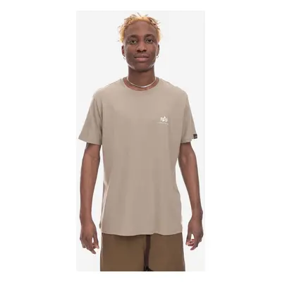 Bavlněné tričko Alpha Industries Basic T Small Logo béžová barva, 188505.679-beige