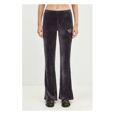 Tepláky adidas Originals Bling Flares fialová barva, s aplikací, IW5682