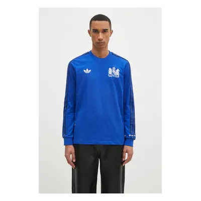 Tričko s dlouhým rukávem adidas Manchester United GB Jsyls modrá barva, s aplikací, IV7536