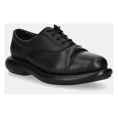 Kožené polobotky Clarks Originals CUR Oxford 1 dámské, černá barva, na platformě, 26178338