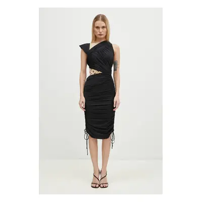 Šaty Marine Serre Draped Jersey Draped Dress černá barva, mini, WDR303A.RJER0018