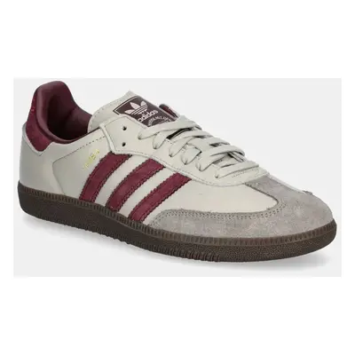 Kožené sneakers boty adidas Originals Samba OG šedá barva, ID1482