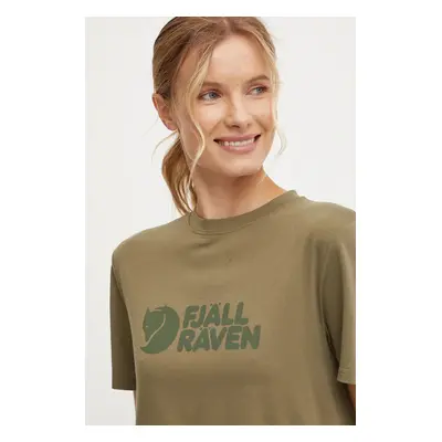 Tričko Fjallraven Fjällräven Logo Tee W zelená barva, F87146.620