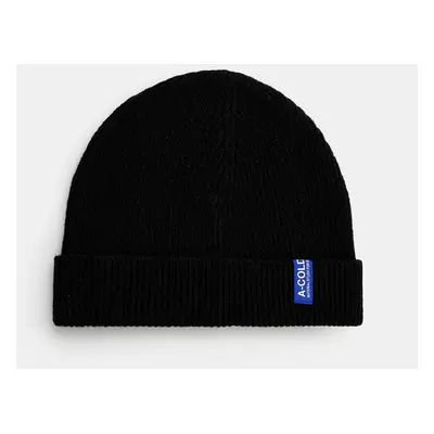 Vlněná čepice A-COLD-WALL* Ribbed Structure Beanie černá barva, ACWUA207