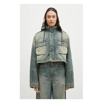 Bunda Martine Rose Cut Denim Jacket dámská, modrá barva, přechodná, oversize, 236WD02501