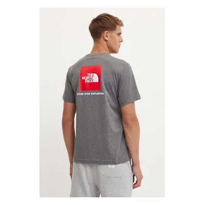 Tričko The North Face S/S Redbox Tee šedá barva, s potiskem, NF0A87NPDYY1