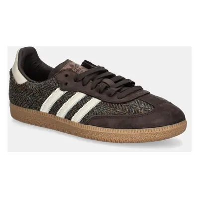 Sneakers boty adidas Originals Samba OG hnědá barva, ID1450