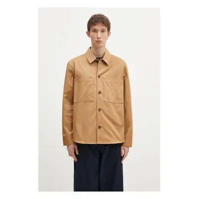 Košilová bunda Maison Kitsuné Overshirt béžová barva, oversize, MM00401WW0078