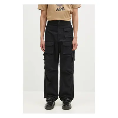 Bavlněné kalhoty Engineered Garments FA Pant černá barva, 24F1F016