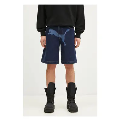 Bavlněné riflové kraťasy Puma PUMA X A$AP ROCKY Denim Short tmavomodrá barva, 631066