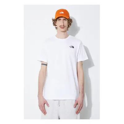 Bavlněné tričko The North Face M S/S Redbox Celebration Tee bílá barva, s potiskem, NF0A87NVFN41