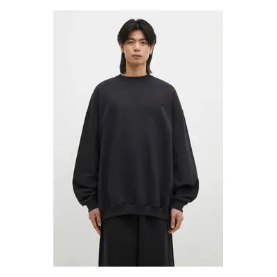 Mikina VETEMENTS Embroidered Logo Oversized pánská, černá barva, hladká, UA66CW640B