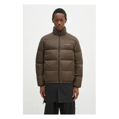 Péřová bunda thisisneverthat PERTEX T Down Jacket pánská, hnědá barva, zimní, oversize, TN243OOW