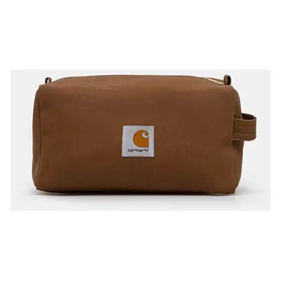 Kosmetická taška Carhartt WIP Canvas Washbag hnědá barva, I034139.HZXX