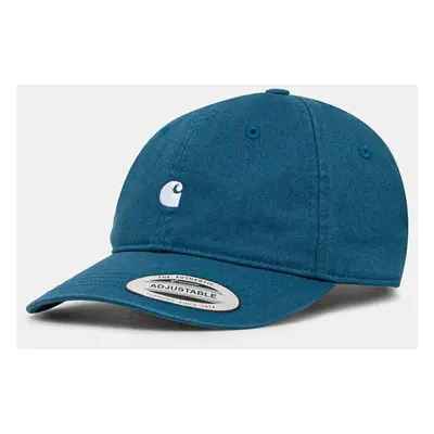 Bavlněná baseballová čepice Carhartt WIP Madison Logo Cap tyrkysová barva, s aplikací, I023750.2