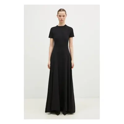 Šaty VETEMENTS Embroidered Logo Ballroom černá barva, maxi, WA66DR710B