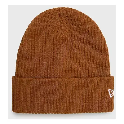 Čepice New Era Cuff Beanie hnědá barva, 60364347