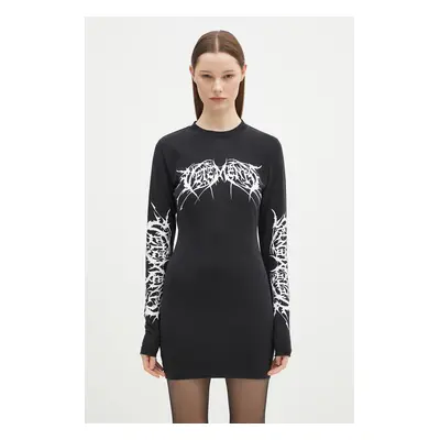 Šaty VETEMENTS Death Metal Longsleeve Mini černá barva, mini, WA66DR630BW