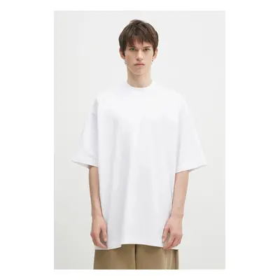 Bavlněné tričko VETEMENTS Embroidered Logo Oversized bílá barva, UA66TR765W