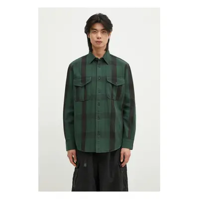 Bavlněná košile Filson Vintage Alaskan Guide Shirt zelená barva, relaxed, s klasickým límcem, FM