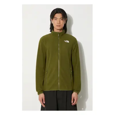 Sportovní mikina The North Face M 100 Glacier Full Zip zelená barva, NF0A855XPIB1