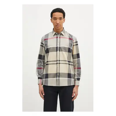 Bavlněná košile Barbour Renford OS Tartan Shirt béžová barva, regular, s klasickým límcem, MSH55