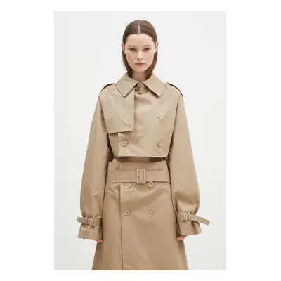 Bunda VETEMENTS Deconstructed Trenchcoat dámská, béžová barva, přechodná, WA66JA400S