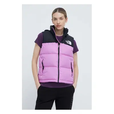 Péřová vesta The North Face 1996 RETRO NUPTSE VEST fialová barva, NF0A3XEPQIX1