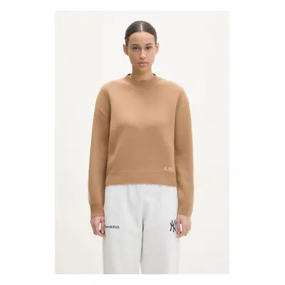 Vlněný svetr A.P.C. Pull Esther dámský, hnědá barva, WVBDK-F23373