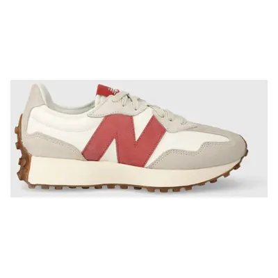 Semišové sneakers boty New Balance U327LV bílá barva