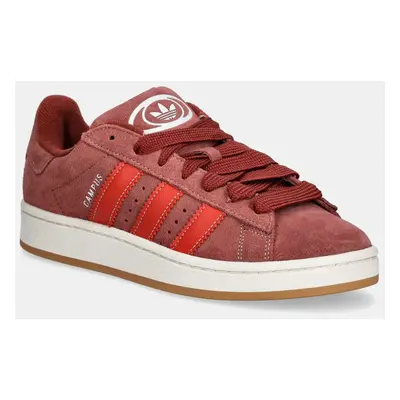 Semišové sneakers boty adidas Originals Campus 00s vínová barva, JH8790