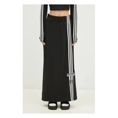 Bavlněná sukně adidas Originals MAXI SKIRT černá barva, maxi, JC8538