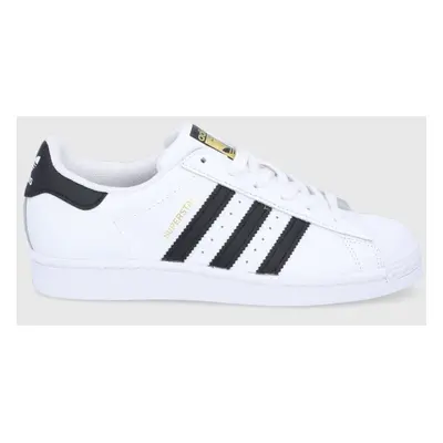 Sneakers boty adidas Originals Superstar bílá barva, na plochém podpatku, FV3284