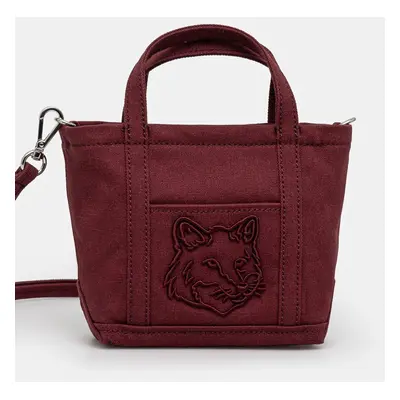 Taška Maison Kitsuné Fox Head Mini Tote vínová barva, MW05106WW0107